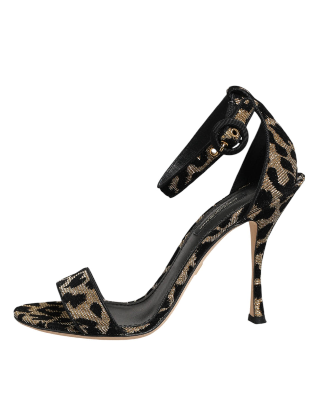 Dolce &amp; Gabbana Gold Leopard Ankle Strap Heels Sandals Shoes by Dolce &amp; Gabbana outlet now on sale