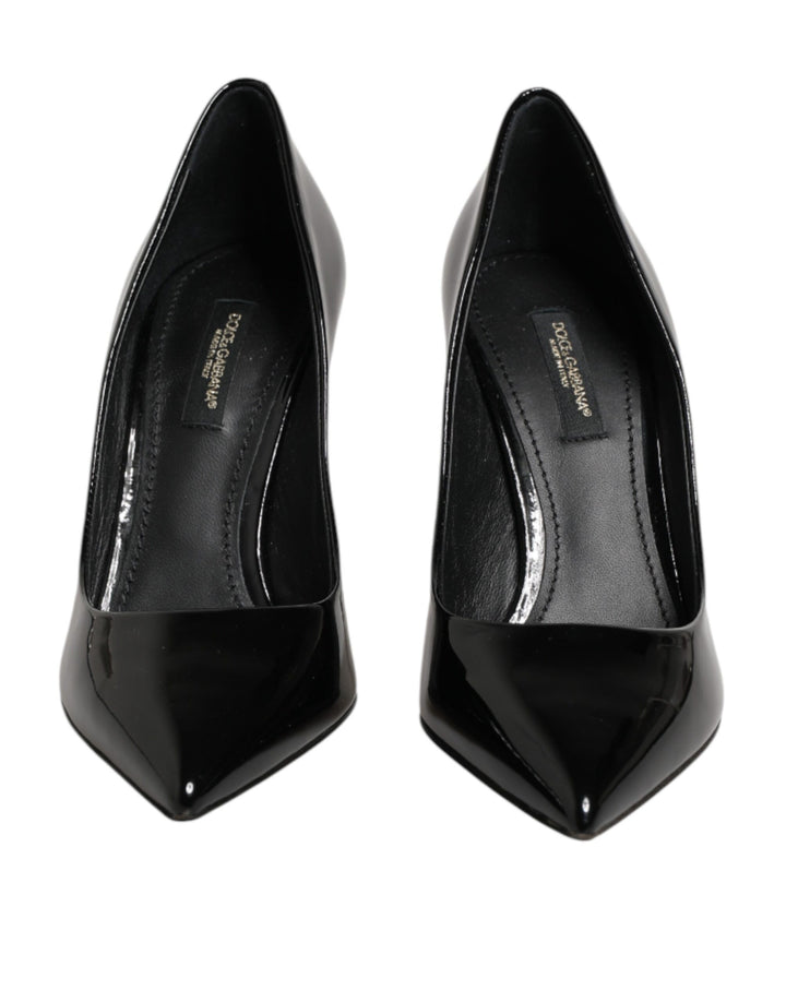 Dolce & Gabbana Black Leather Stiletto Heels Pumps Shoes