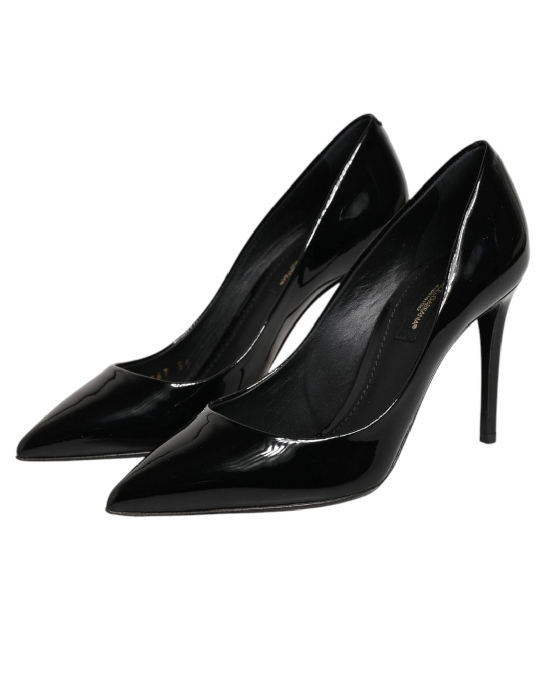 Dolce & Gabbana Black Leather Stiletto Heels Pumps Shoes