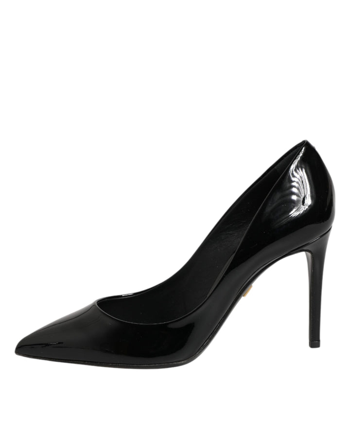 Dolce & Gabbana Black Leather Stiletto Heels Pumps Shoes
