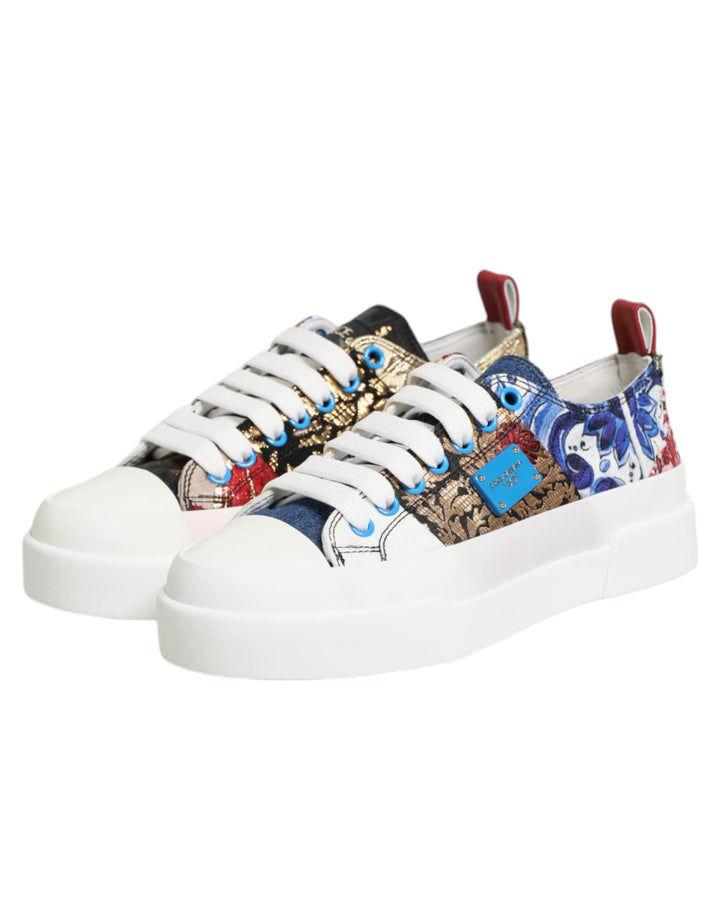 Dolce &amp; Gabbana Sample Sale Dolce &amp; Gabbana Multicolor Patchwork Low Top Sneakers Shoes - | Designer outlet