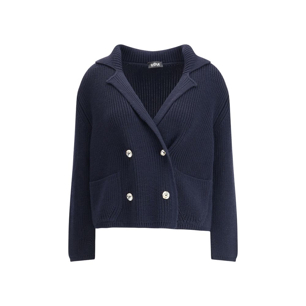 Ella Blue Merino Wool Cardigan by Ella outlet now on sale