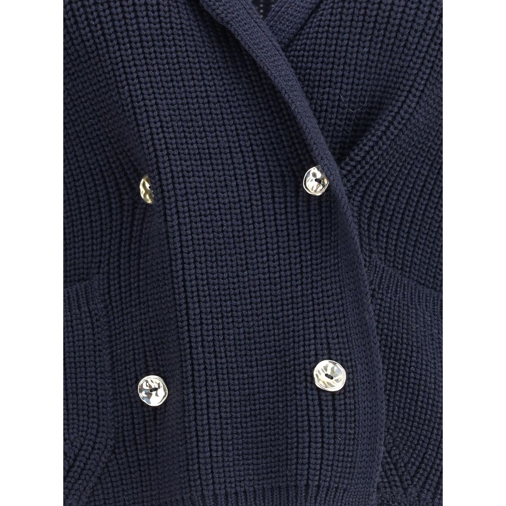Ella Blue Merino Wool Cardigan by Ella outlet now on sale