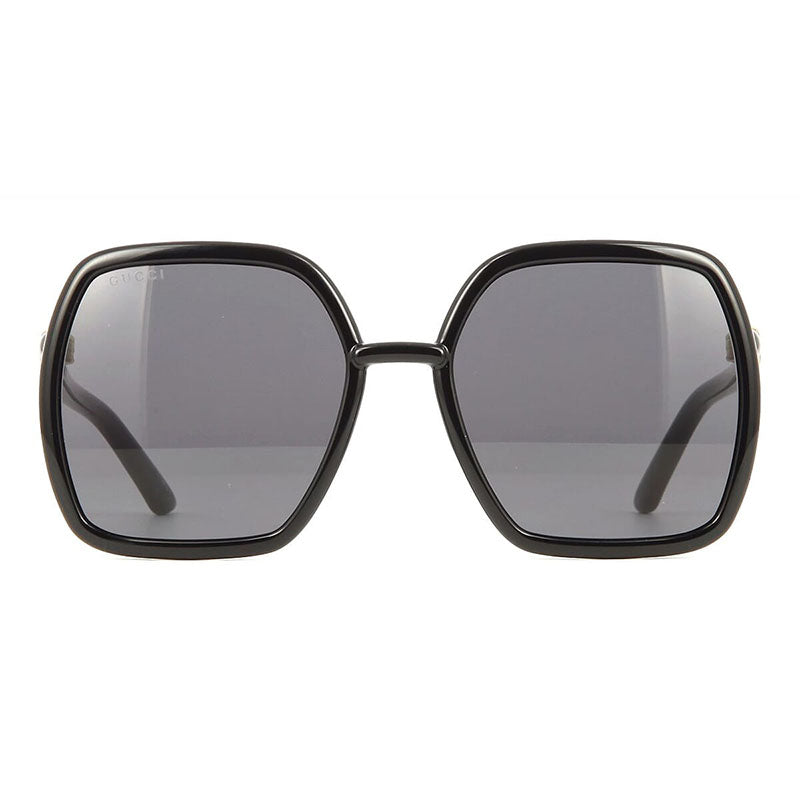Gucci Sunglasses Square Full Rim, Black Frame and Dark Grey Lens GG0890S001