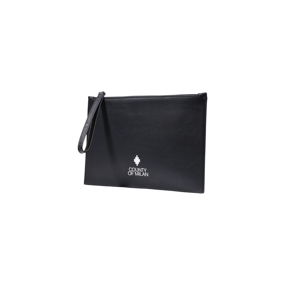 County of Milan Black Polyethylene Clutch Bag
