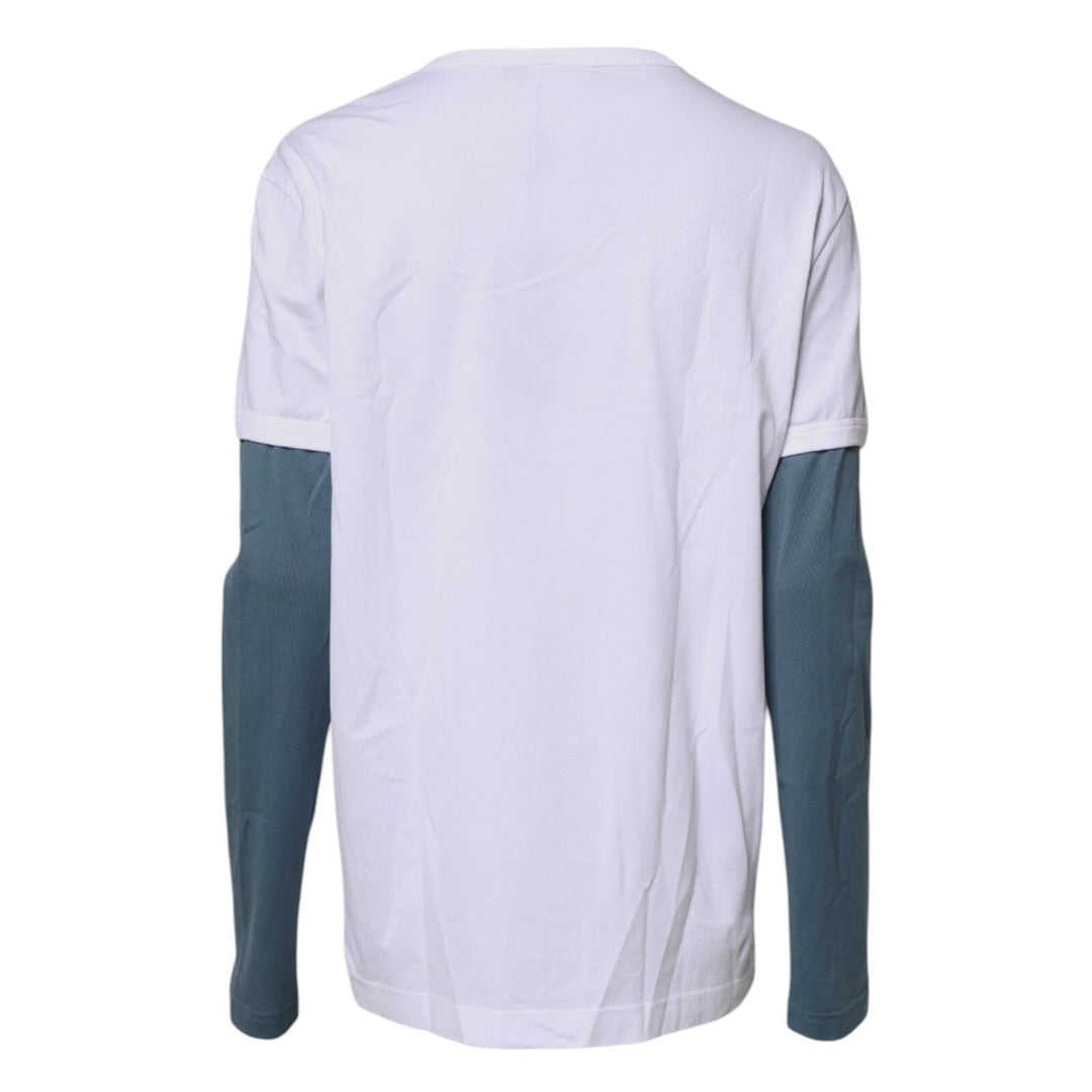 Dolce &amp; Gabbana White Graphic Print Cotton Crew Neck T-shirt by Dolce &amp; Gabbana outlet now on sale