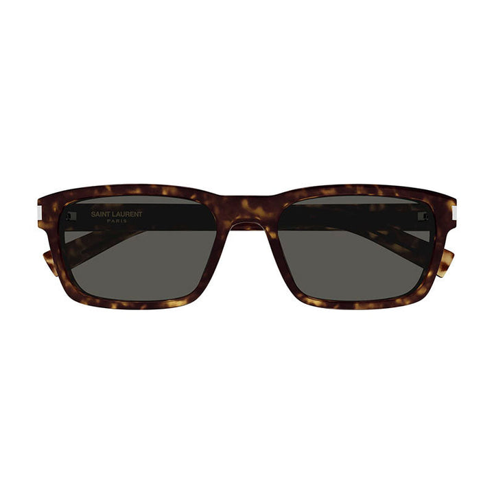 Saint Laurent Sunglasses Rectangle Full Rim, Havana Frame and Grey Lens SL662004
