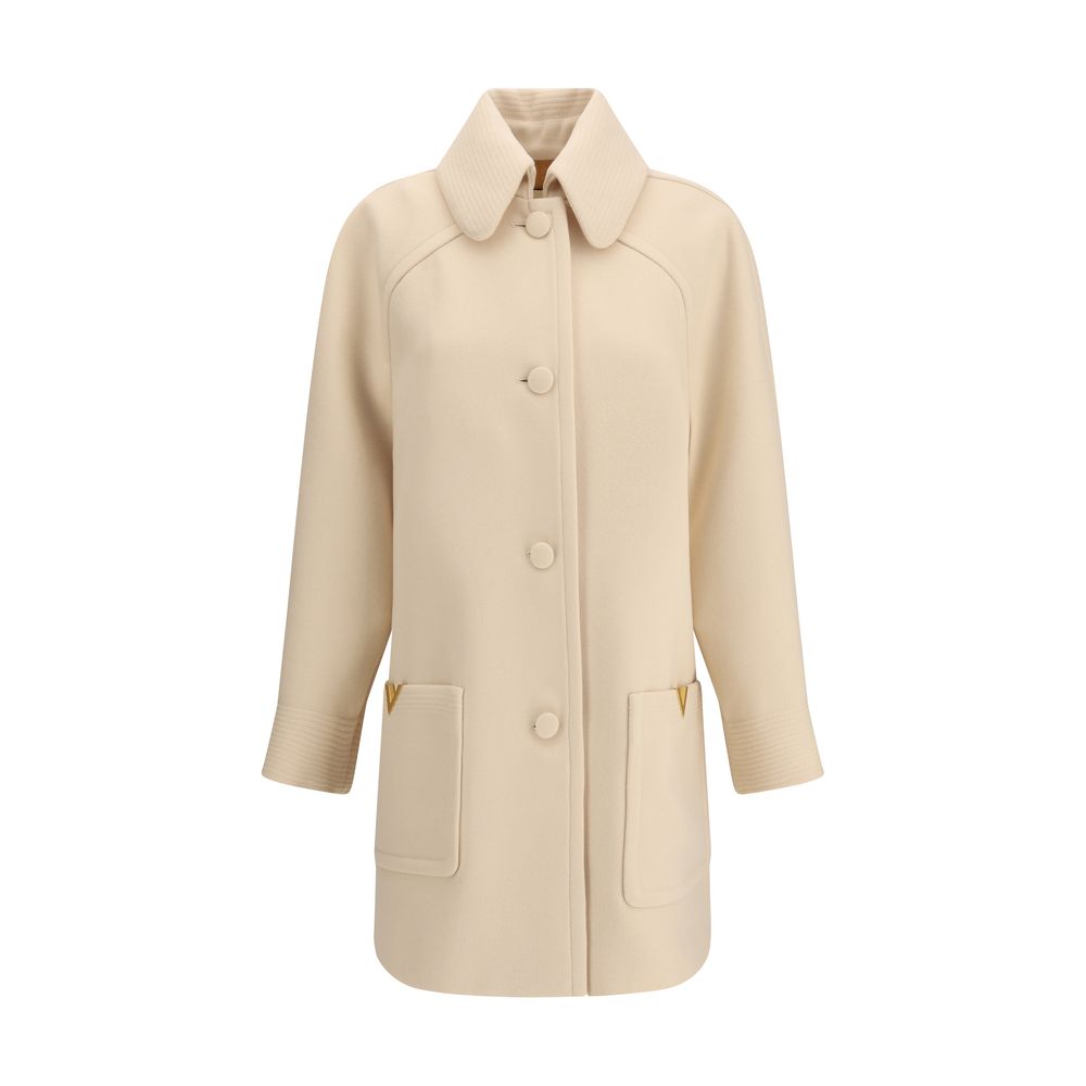 Valentino Cream Fleece Wool Coat by Valentino outlet now on sale