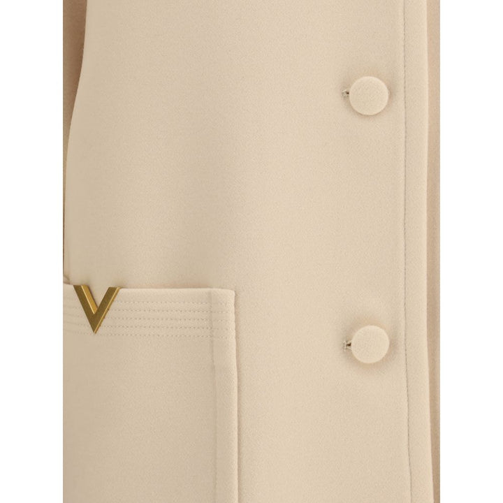Valentino Cream Fleece Wool Coat by Valentino outlet now on sale