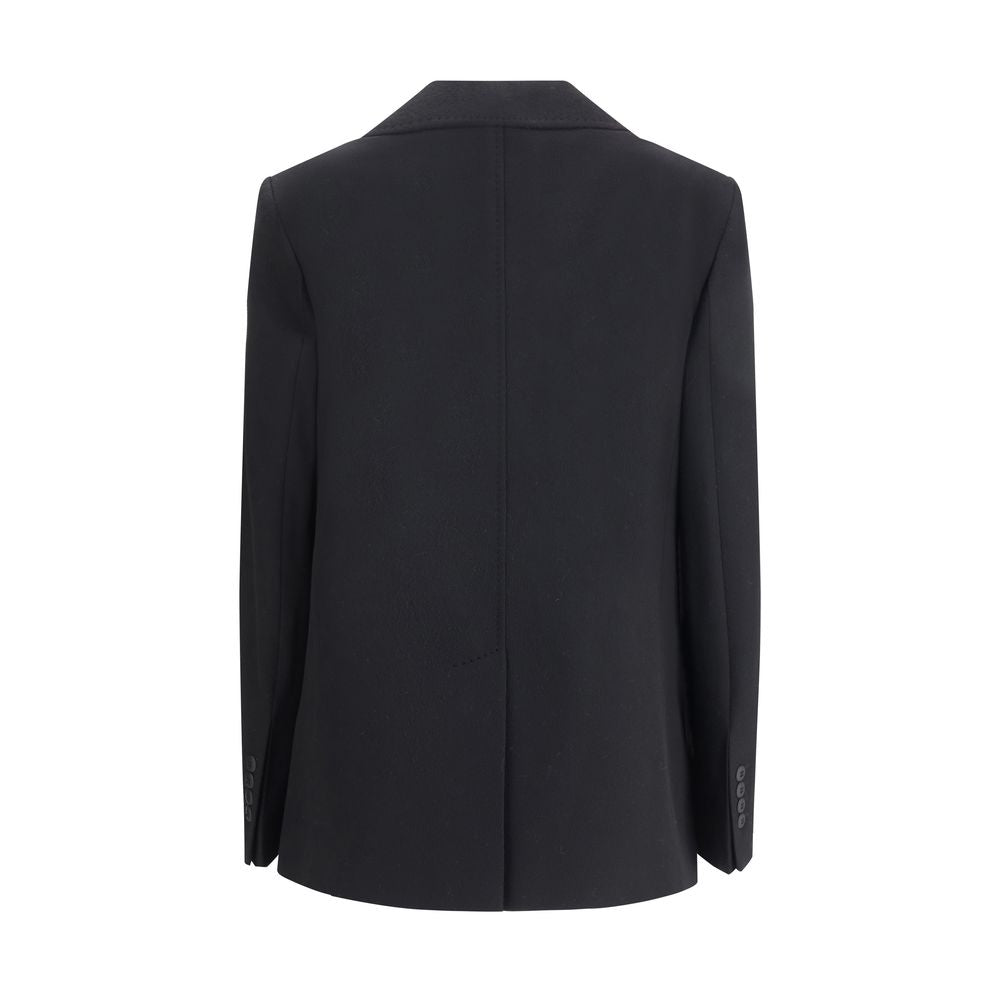 Max Mara Black Fleece Wool Coat