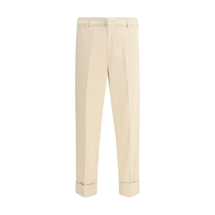 Cruna Beige Cotton Casual Pants