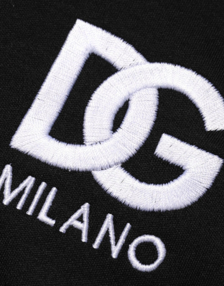 Dolce &amp; Gabbana Black Cotton DG Logo Embroidery Top T-shirt by Dolce &amp; Gabbana outlet now on sale