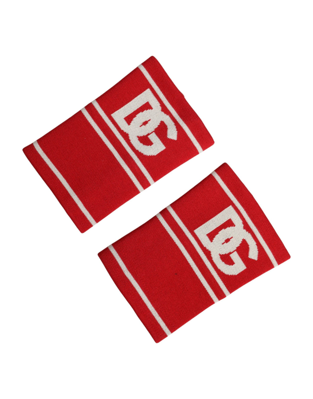 Dolce &amp; Gabbana Sample Sale Dolce &amp; Gabbana Red White DG Logo Cotton 1 Pair One SIze Wristband - | Designer outlet