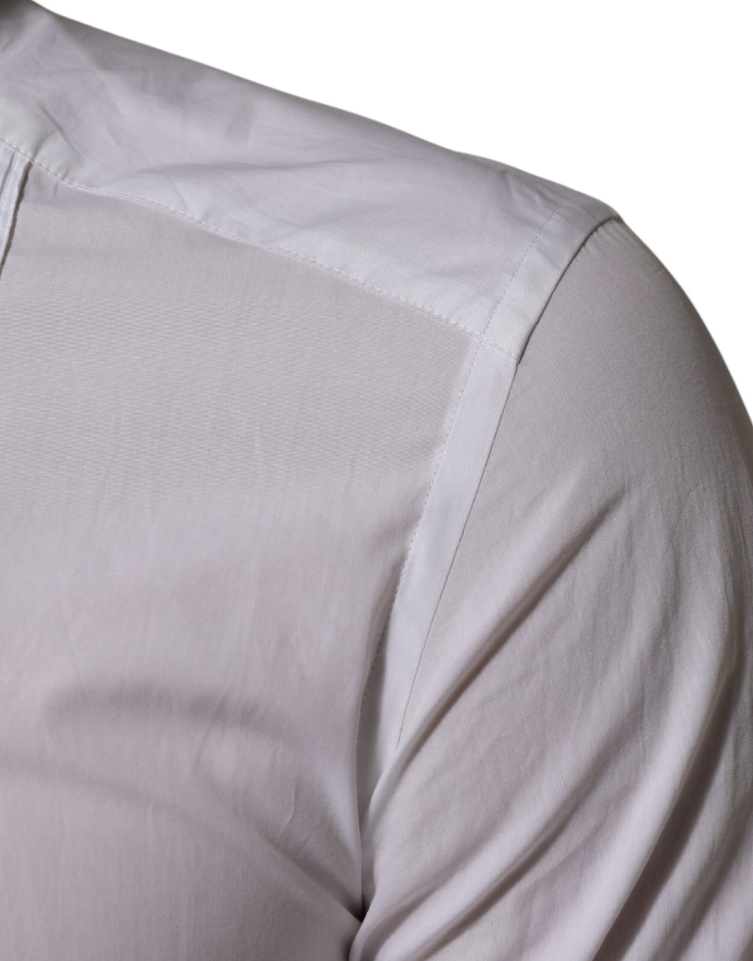 Dolce &amp; Gabbana White Cotton Collared Long Sleeve GOLD Dress Shirt by Dolce &amp; Gabbana outlet now on sale