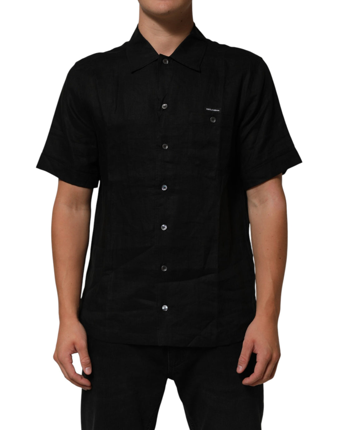 Carhartt Wip Sample Sale Carhartt Wip Black Linen Collared Short Sleeve Polo Shirt - | Designer outlet