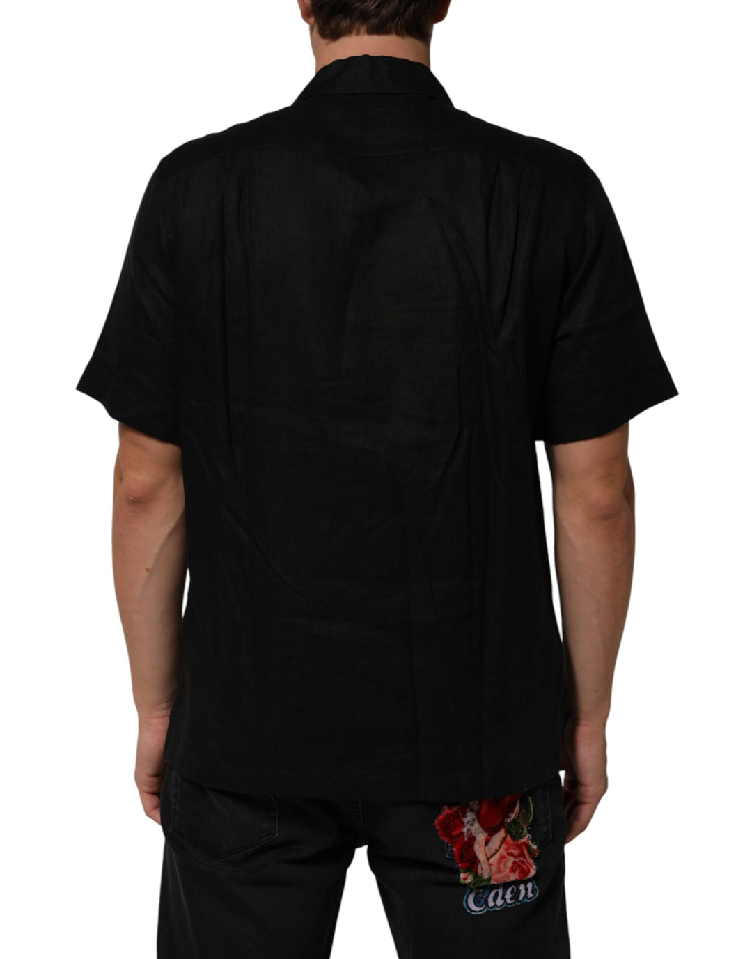 Carhartt Wip Black Linen Collared Short Sleeve Polo Shirt by Carhartt Wip outlet now on sale