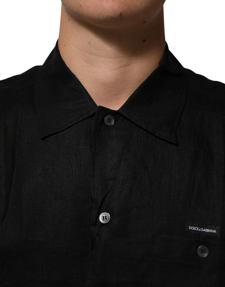 Carhartt Wip Sample Sale Carhartt Wip Black Linen Collared Short Sleeve Polo Shirt - | Designer outlet