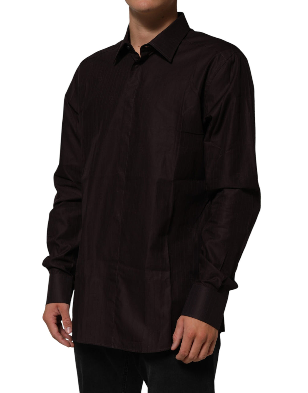 Dolce &amp; Gabbana Brown Cotton LongSleeve MARTINI Dress Shirt by Dolce &amp; Gabbana outlet now on sale