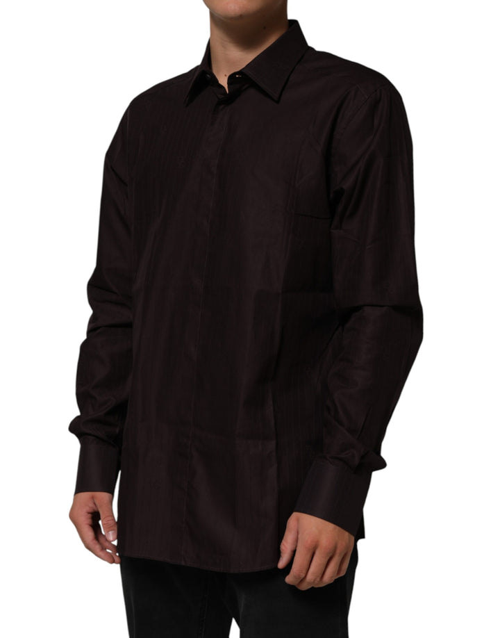 Dolce &amp; Gabbana Brown Cotton LongSleeve MARTINI Dress Shirt by Dolce &amp; Gabbana outlet now on sale