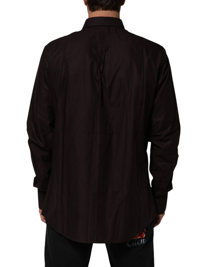 Dolce &amp; Gabbana Brown Cotton LongSleeve MARTINI Dress Shirt by Dolce &amp; Gabbana outlet now on sale
