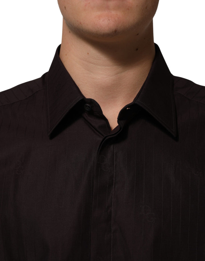 Dolce &amp; Gabbana Brown Cotton LongSleeve MARTINI Dress Shirt by Dolce &amp; Gabbana outlet now on sale