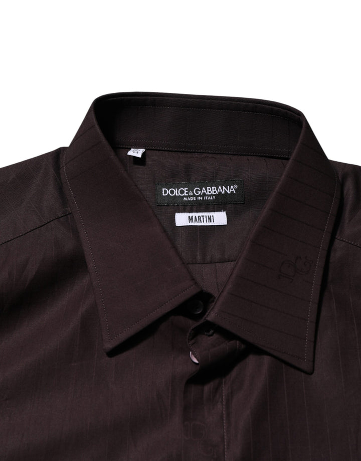 Dolce &amp; Gabbana Brown Cotton LongSleeve MARTINI Dress Shirt by Dolce &amp; Gabbana outlet now on sale