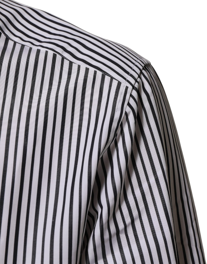 Dolce &amp; Gabbana Sample Sale Dolce &amp; Gabbana Black White Stripes Men GOLD Dress Shirt - | Designer outlet