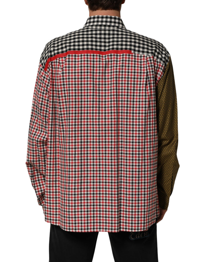 Dolce &amp; Gabbana Multicolor Cotton Collared Checkered Shirt by Dolce &amp; Gabbana outlet now on sale