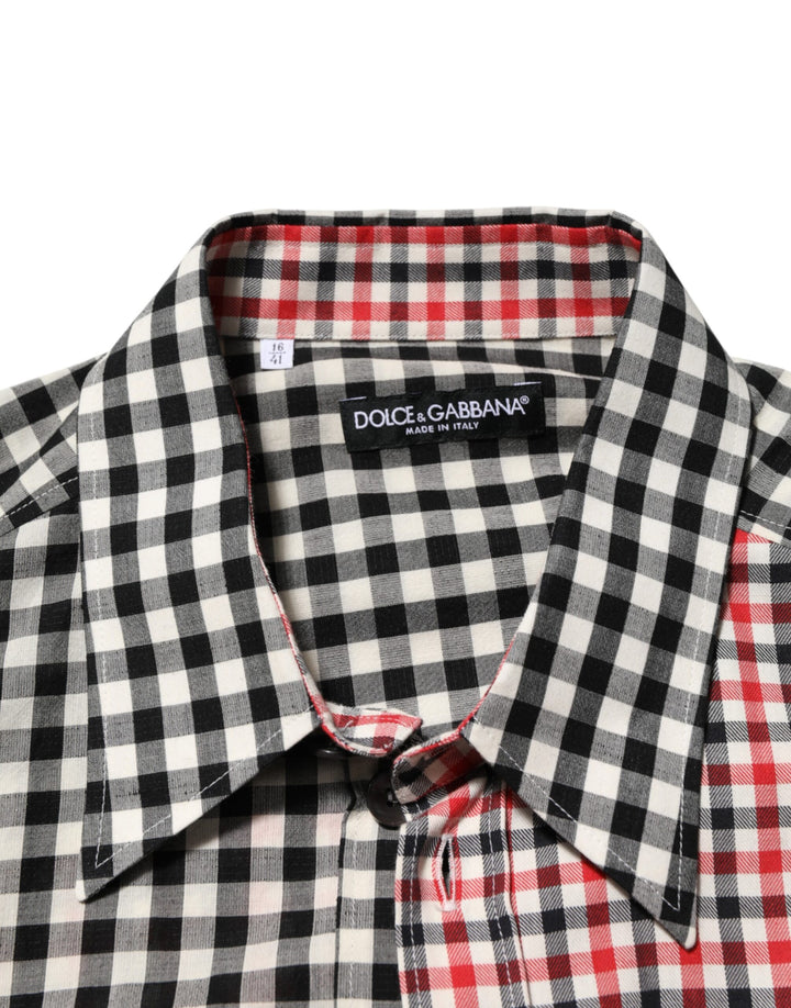 Dolce &amp; Gabbana Multicolor Cotton Collared Checkered Shirt by Dolce &amp; Gabbana outlet now on sale