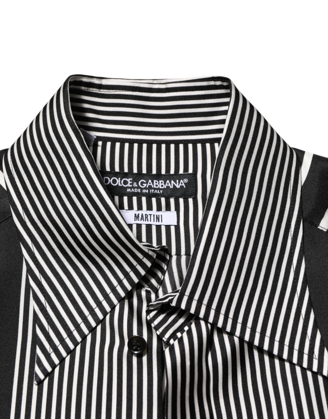 Dolce & Gabbana Black White Stripes Men MARTINI Dress Shirt