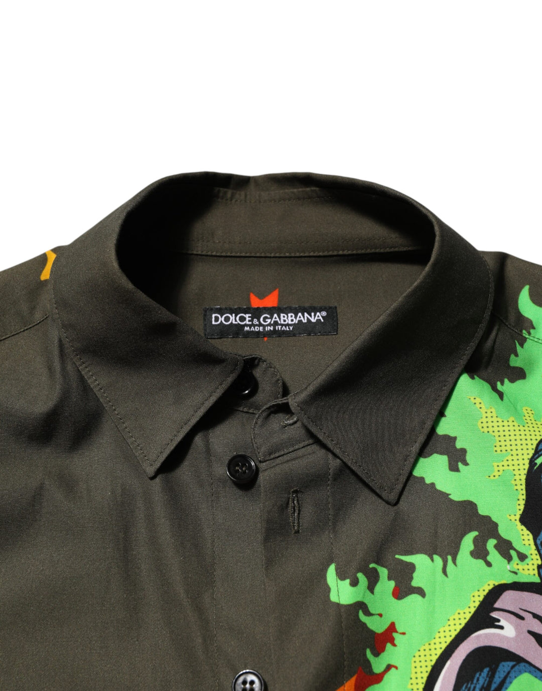 Dolce &amp; Gabbana Sample Sale Dolce &amp; Gabbana Brown Superhero Print Button Down Shirt - | Designer outlet