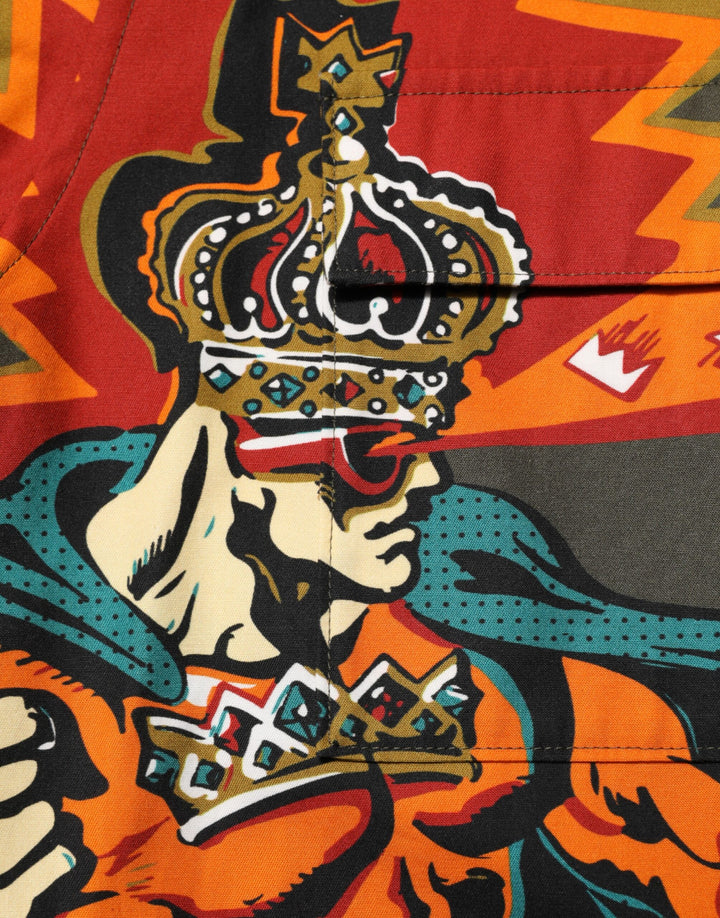 Dolce &amp; Gabbana Sample Sale Dolce &amp; Gabbana Brown Superhero Print Button Down Shirt - | Designer outlet