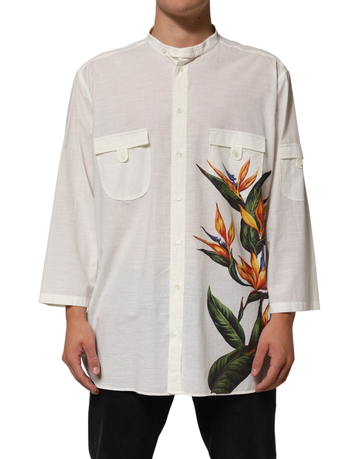 Dolce &amp; Gabbana Sample Sale Dolce &amp; Gabbana White Cotton Floral Print Button Down Shirt - | Designer outlet