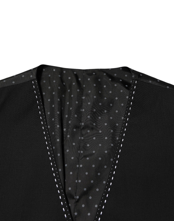 Dolce & Gabbana Black Wool Dress Formal Men Waistcoat Vest by Dolce & Gabbana outlet now on sale