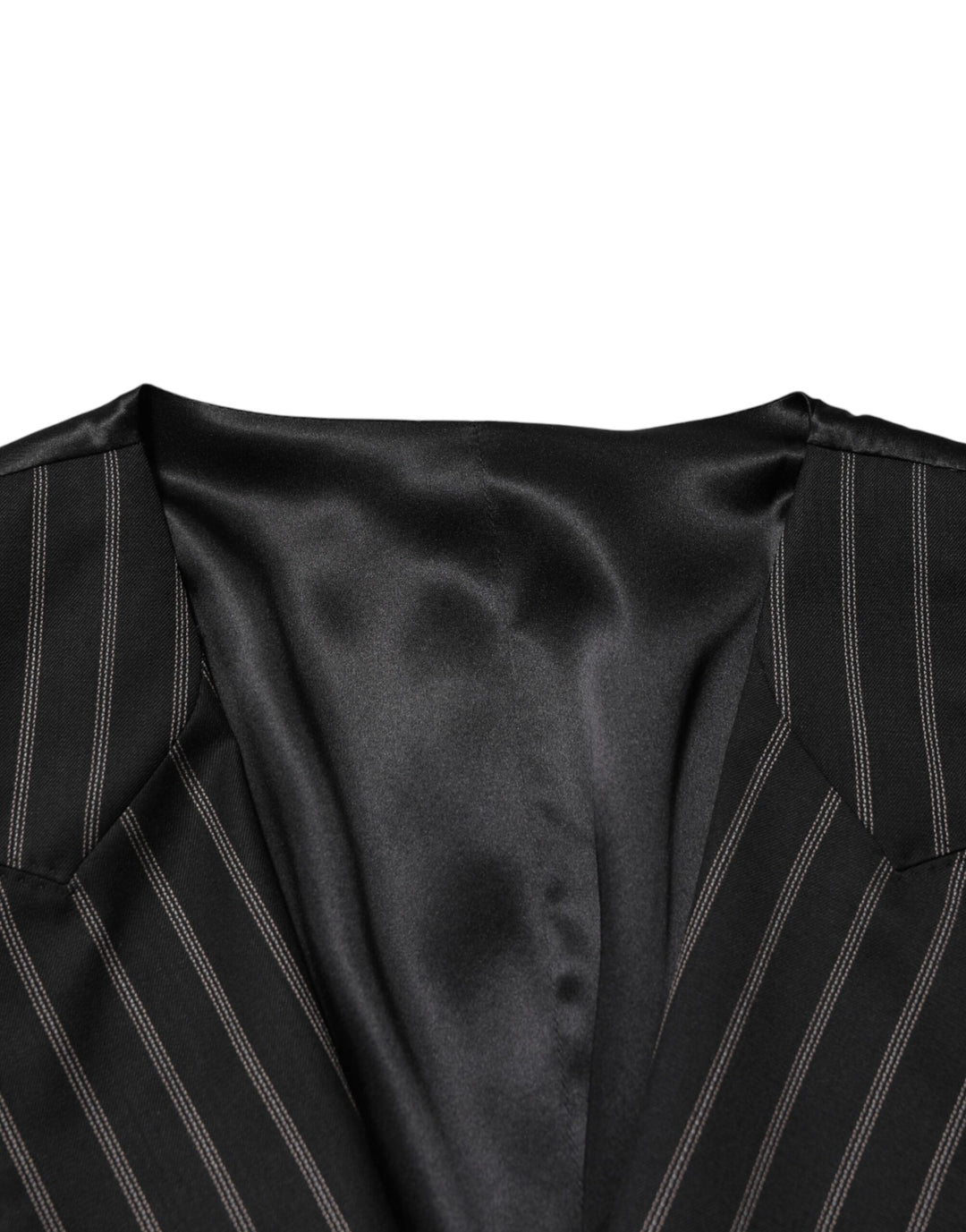 Dolce & Gabbana Black Stripes Wool Dress Men Waistcoat Vest by Dolce & Gabbana outlet now on sale