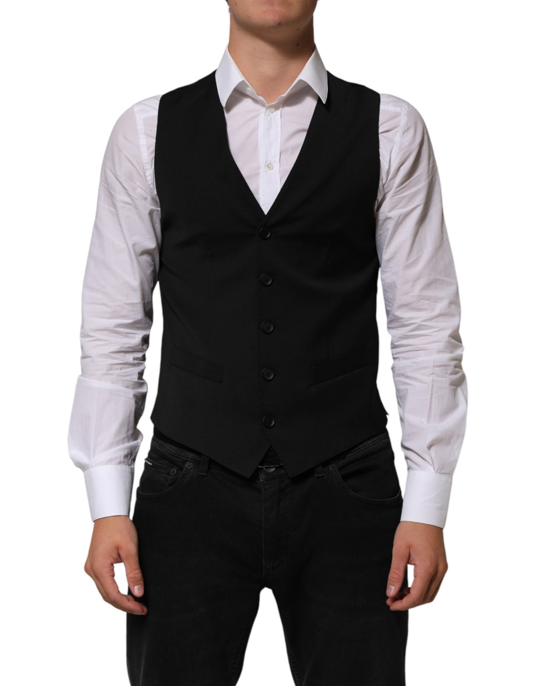 Dolce & Gabbana Black Polyester Dress Formal Waistcoat Vest by Dolce & Gabbana outlet now on sale