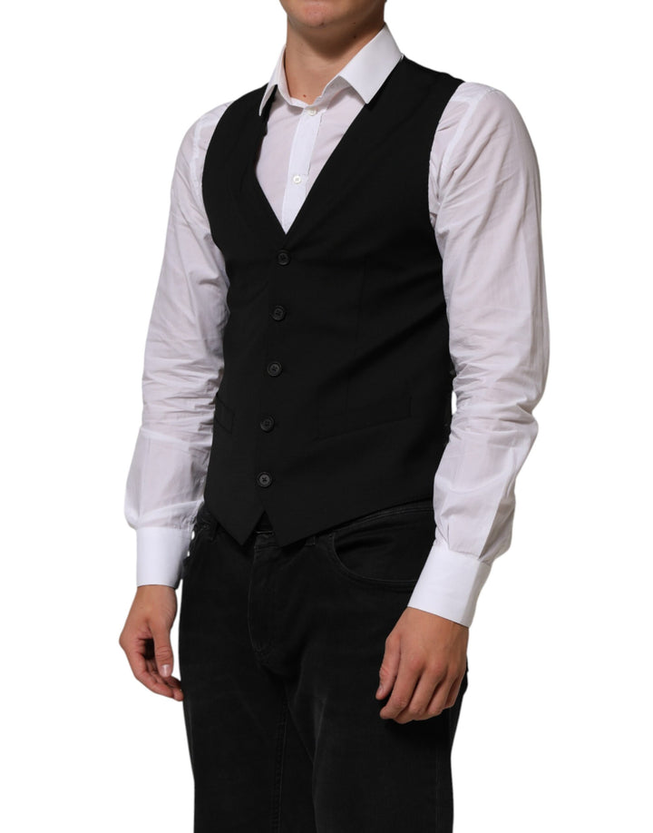 Dolce & Gabbana Black Polyester Dress Formal Waistcoat Vest by Dolce & Gabbana outlet now on sale