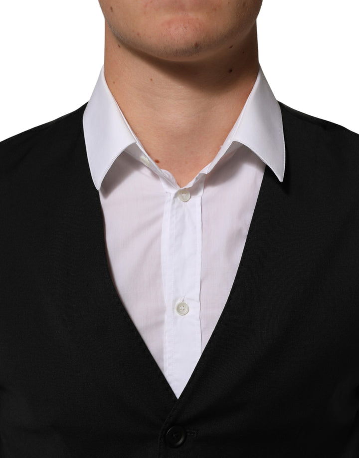 Dolce & Gabbana Black Polyester Dress Formal Waistcoat Vest by Dolce & Gabbana outlet now on sale