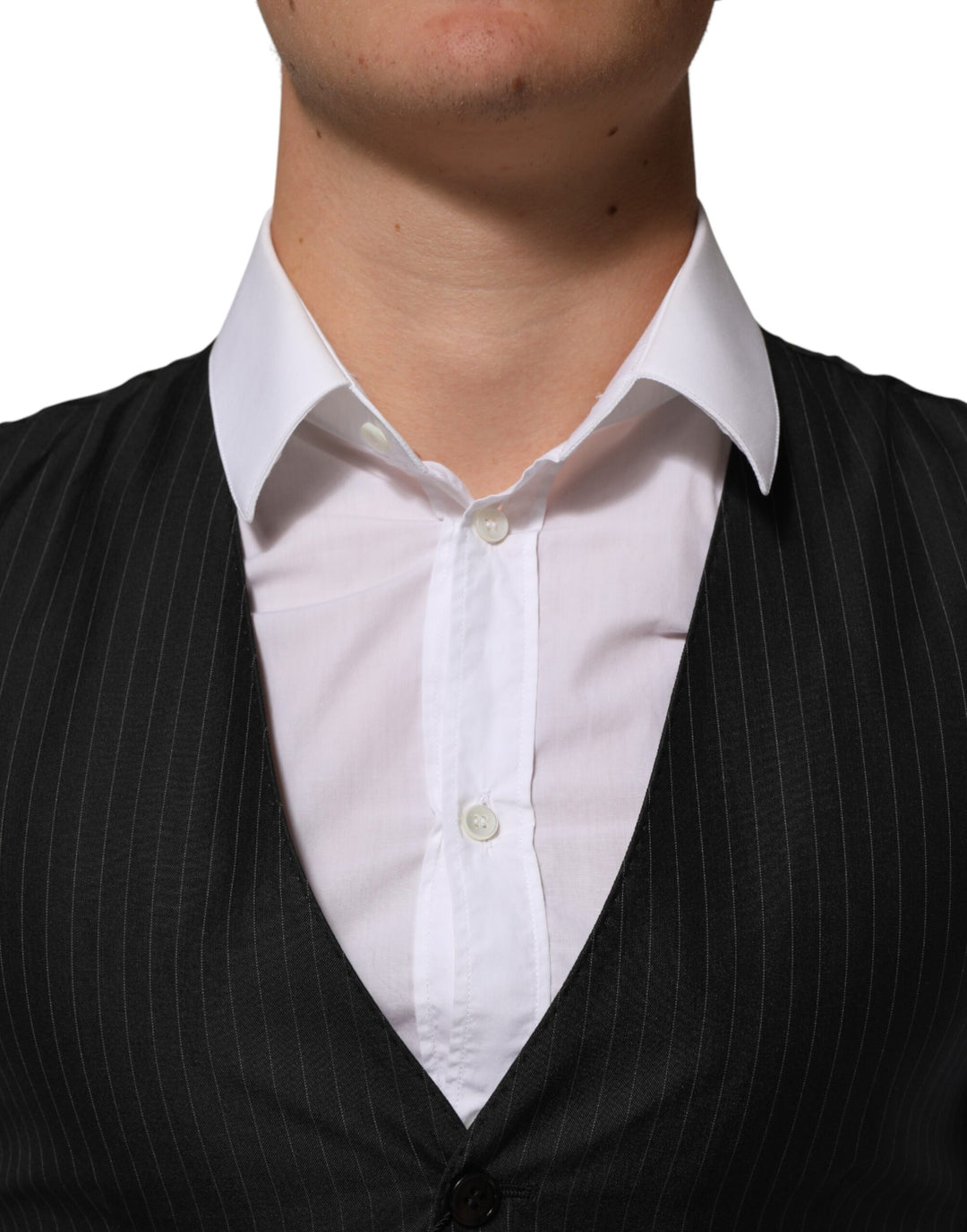 Dolce & Gabbana Black Wool Men Dress Formal Waistcoat Vest by Dolce & Gabbana outlet now on sale