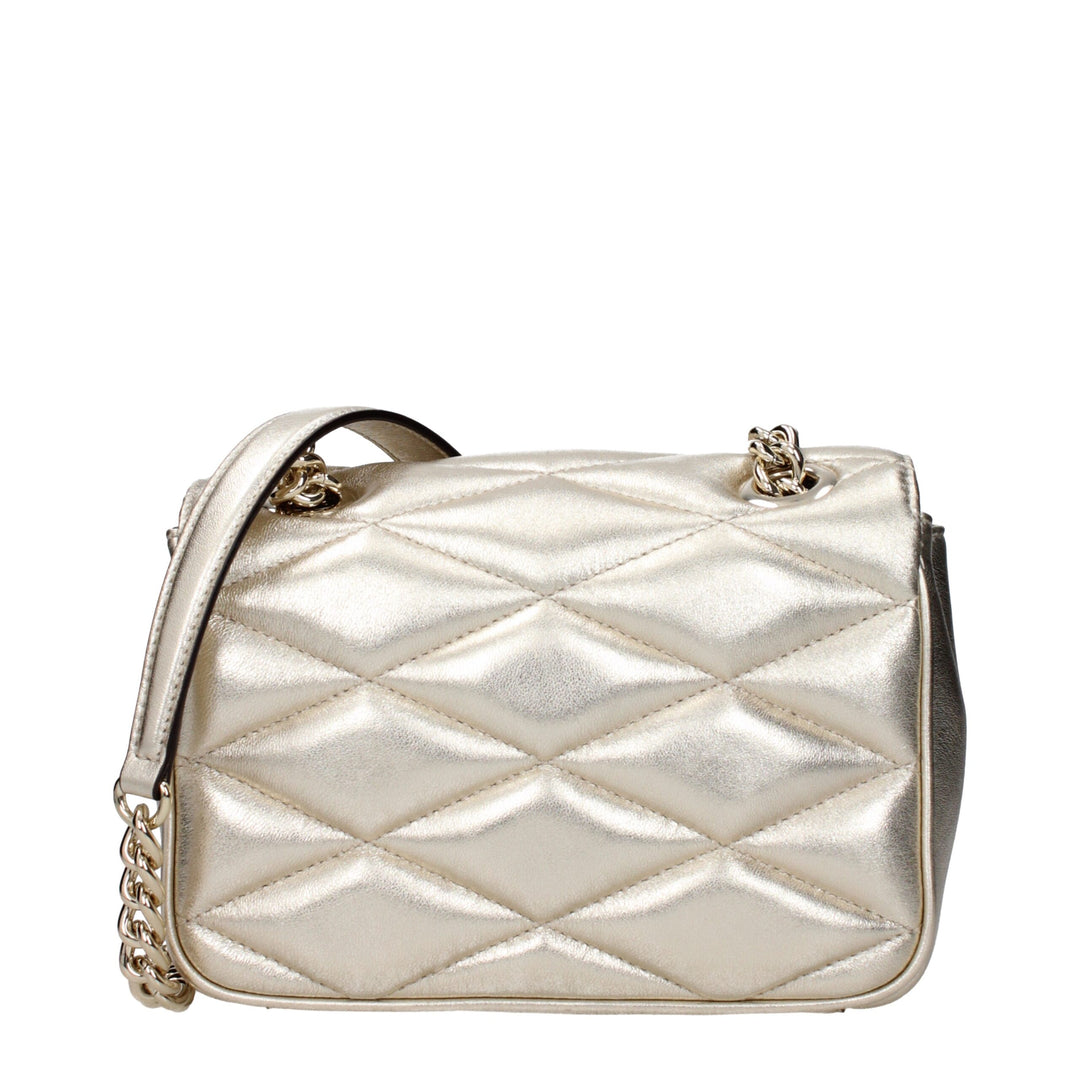 Jimmy Choo Gold Leather Shoulder Bags