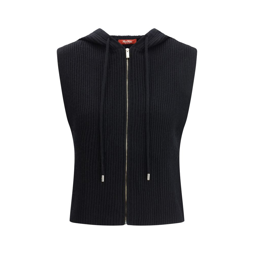 Max Mara Black Wool Sleveless Jacket by Max Mara outlet now on sale