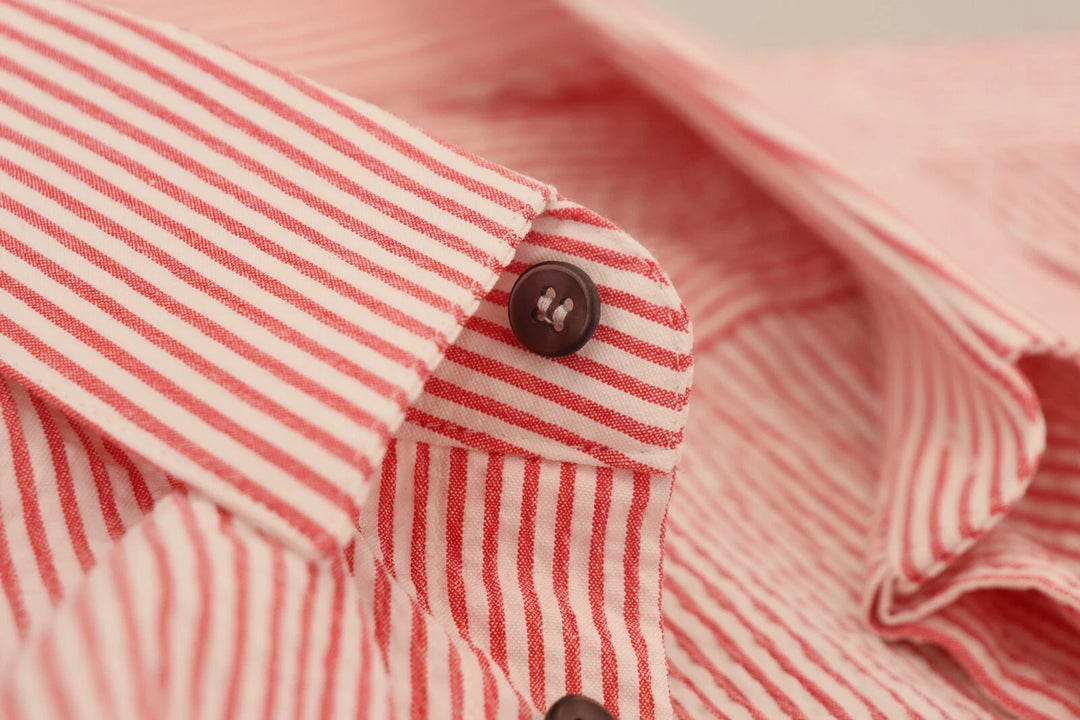 Dolce &amp; Gabbana Red White Striped Cotton Short Sleeve Shirt by Dolce &amp; Gabbana outlet now on sale