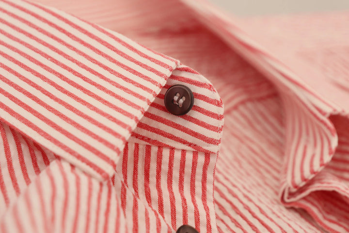 Dolce &amp; Gabbana Red White Striped Cotton Short Sleeve Shirt by Dolce &amp; Gabbana outlet now on sale