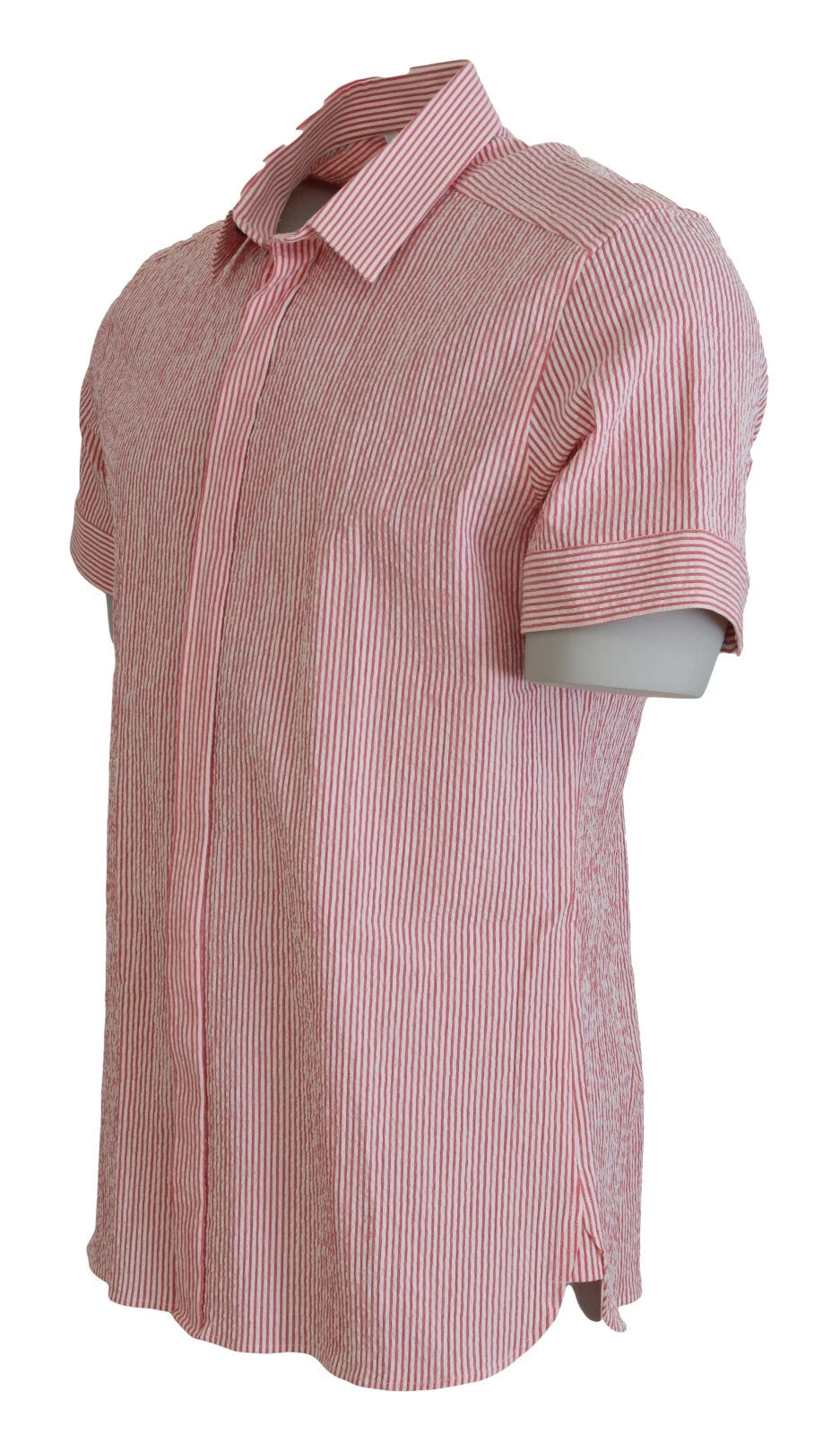 Dolce &amp; Gabbana Red White Striped Cotton Short Sleeve Shirt by Dolce &amp; Gabbana outlet now on sale