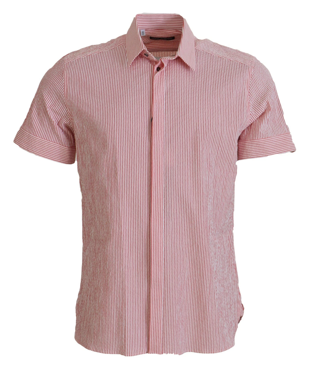 Dolce &amp; Gabbana Red White Striped Cotton Short Sleeve Shirt by Dolce &amp; Gabbana outlet now on sale