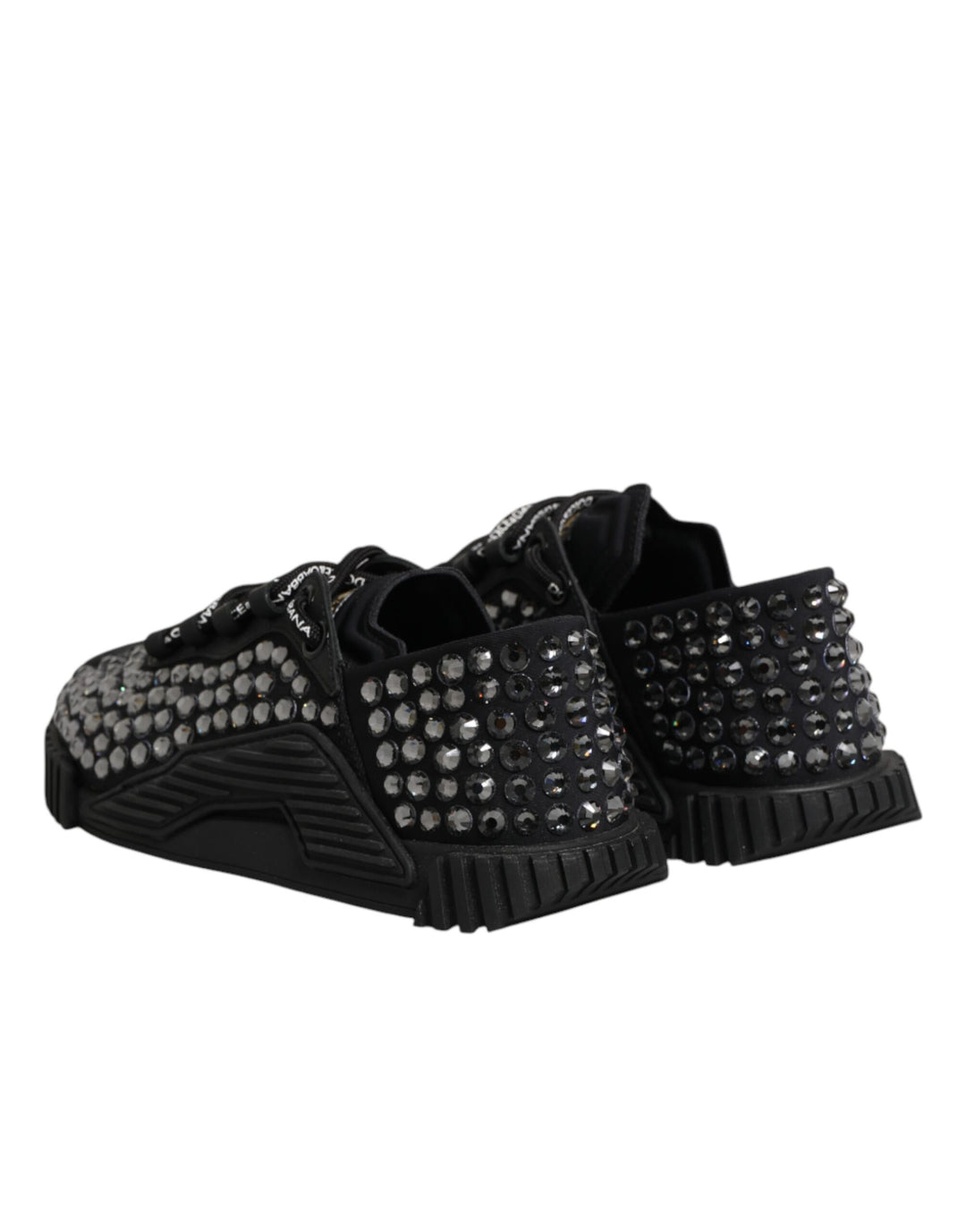 Dolce & Gabbana Shoes Black Embellished Low Top NS1 Sneakers Shoes