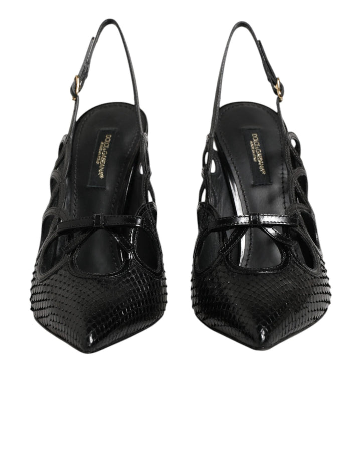 Dolce &amp; Gabbana Sample Sale Dolce &amp; Gabbana Leather High Heels Slingback Shoes - | Designer outlet