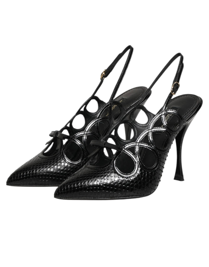 Dolce &amp; Gabbana Sample Sale Dolce &amp; Gabbana Leather High Heels Slingback Shoes - | Designer outlet