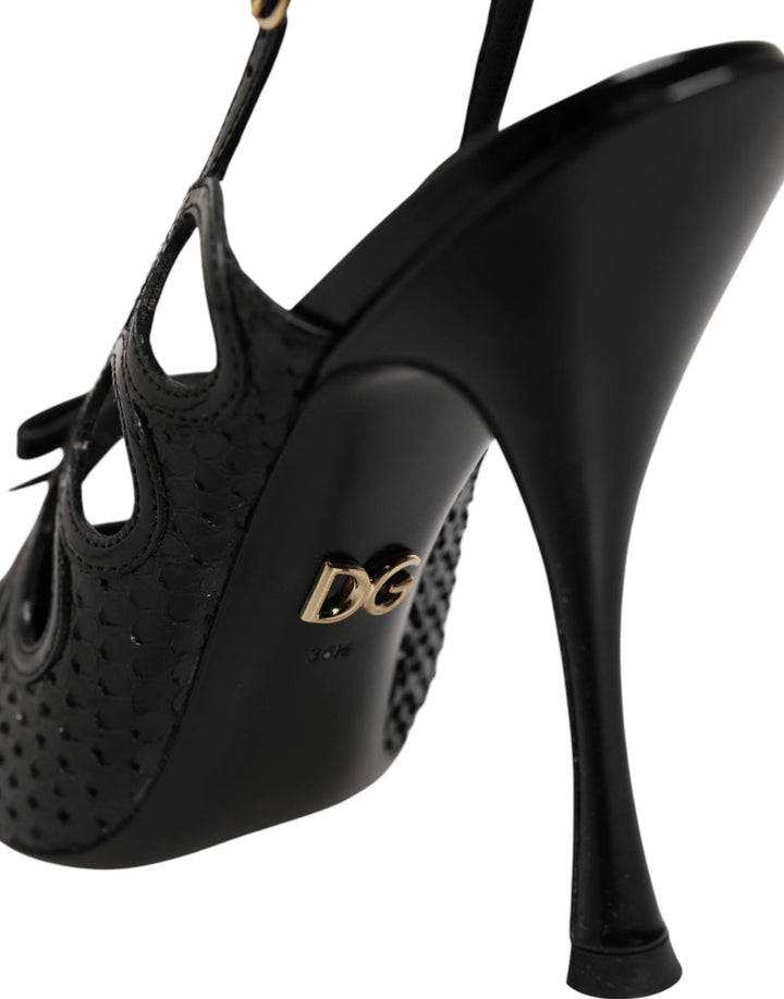 Dolce &amp; Gabbana Sample Sale Dolce &amp; Gabbana Leather High Heels Slingback Shoes - | Designer outlet