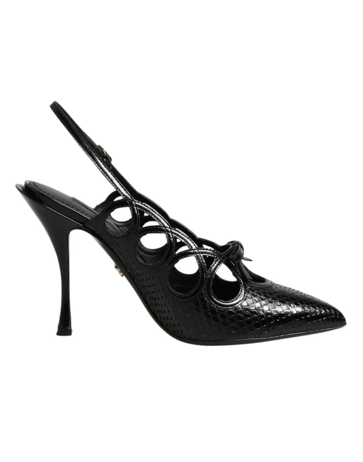Dolce &amp; Gabbana Leather High Heels Slingback Shoes by Dolce &amp; Gabbana outlet now on sale